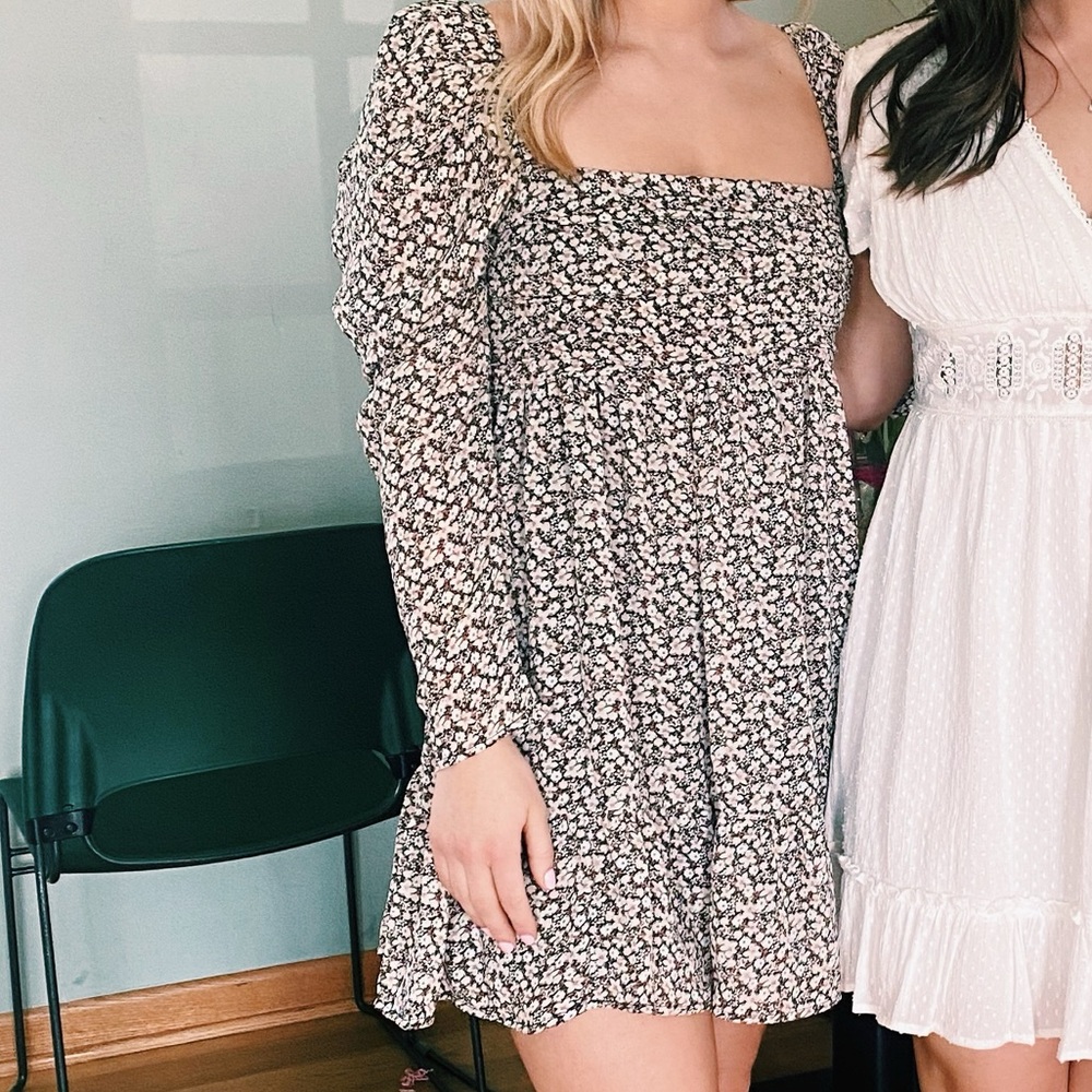 Abercrombie & Fitch Black Floral Emerson Mini Dress